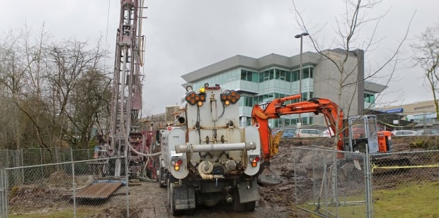 Drilling at VIU for coal mine geoexchange project