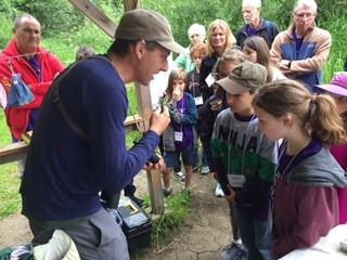 Banding birds with a group of Grandkids