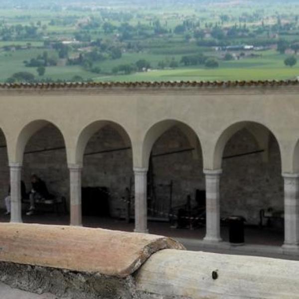 A Colonnade at the Church of San Francesco in Assisi