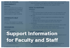 Support Information for Faculty and Staff